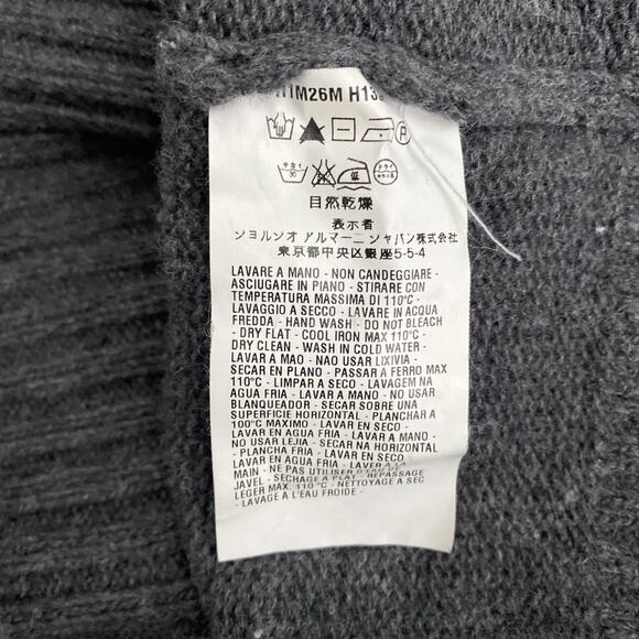 Emporio Armani Wool Sweater Men's Gray Pullover Crewneck Embroidered Logo 48 M - Picture 5 of 6